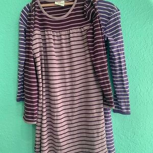 Hanna Andersson Striped Purple and Lavender Dress Bundle 130 8 girls